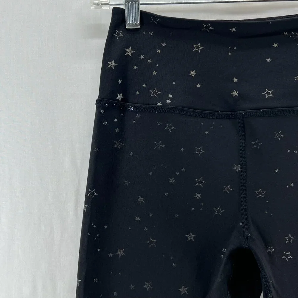Beyond Yoga Tossed Star High Waist Crop Leggings Size S Iridescent Sparkle Black - Picture 7 of 12